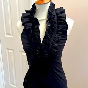 Gorgeous ruffle backless black top